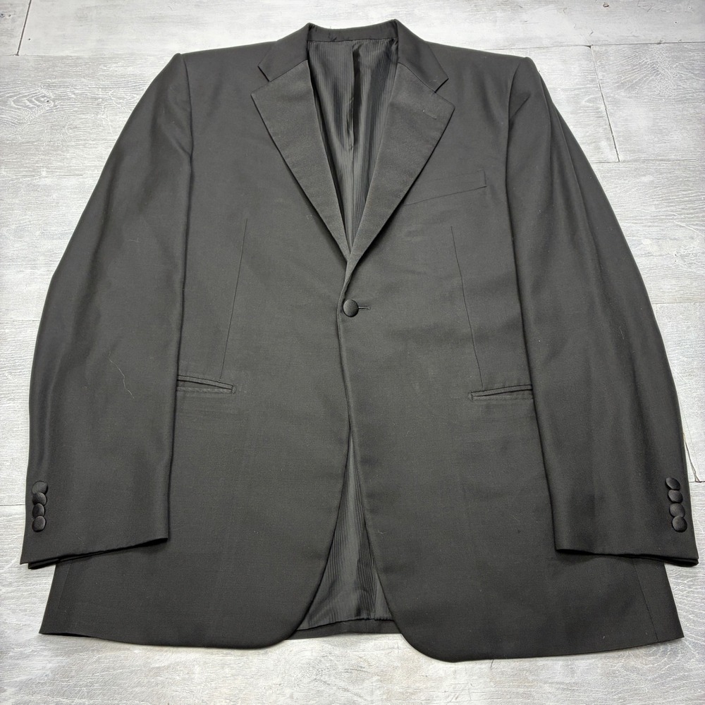 Corneliani Tuxedo Jacket Mens 54L US 44L Black Virgin Wool Formal Blazer Italy